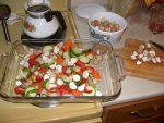 Cod fillets with vegetables and lots of foraged puffballs