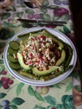 Paul's serving of legume-vegetable yogurt salad